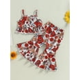 thumbnail image 4 of Coduop Baby Kid Girls Pants Set,Flower Print Sleeveless Sling Camisole and Long Pants Outfit Set, 4 of 9