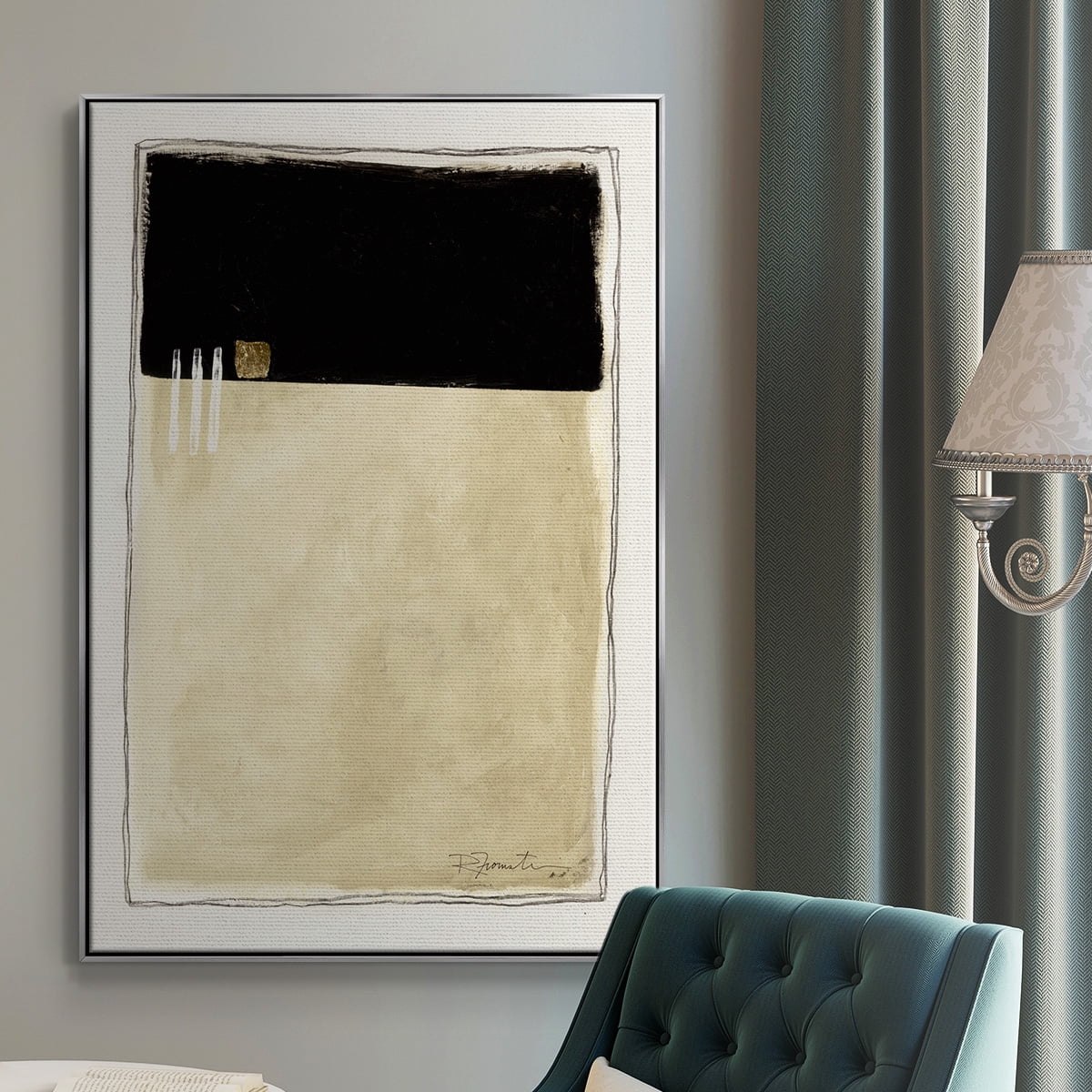 Inner Musing II Framed Premium Gallery Wrapped Canvas - Ready to Hang - 17 x 25 - Silver Floating Frame