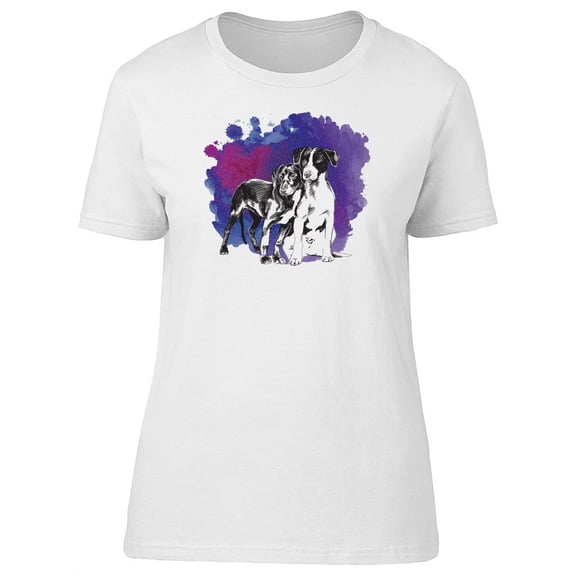 Watercolor Puppies, Sketch Tee Women's -Image by Shutterstock