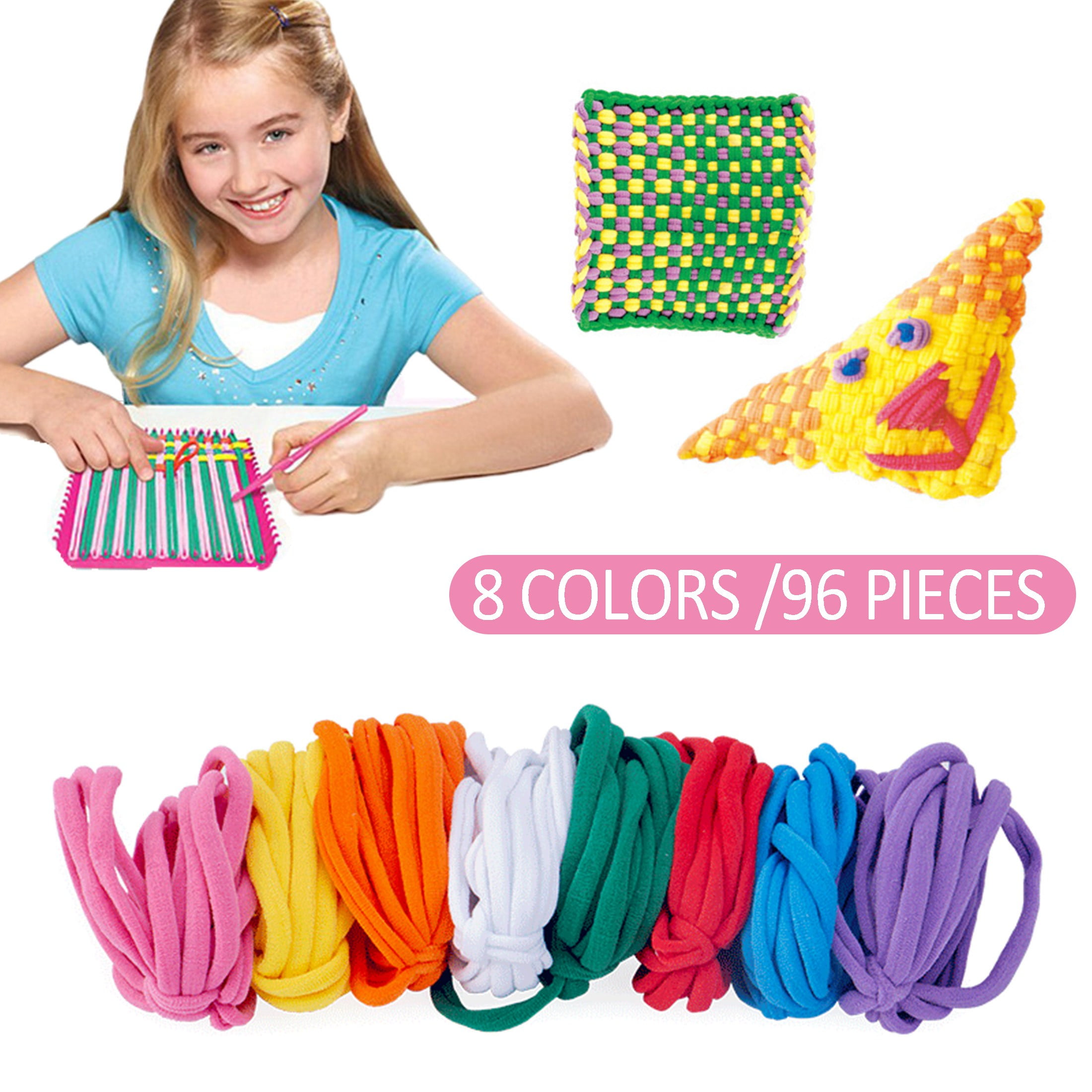 Newtall 96pcs Loom Potholder Loops Weaving Craft Loops with Multiple