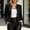 Black, variant on Dolkfu Button Suit Jackets for Women Long Sleeve Black Crew Neck Refined Suit Solid Modern Suede Fashion Ornamental Button Jackets Black,M