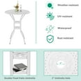 thumbnail image 5 of VIVIJASON 31" Patio Height Bar Table, All-Weather Cast Aluminum Bar Bistro Table Outdoor Patio Round Dining Table with Umbrella Hole for Balcony, Lawn, Garden, Backyard, White, 5 of 7