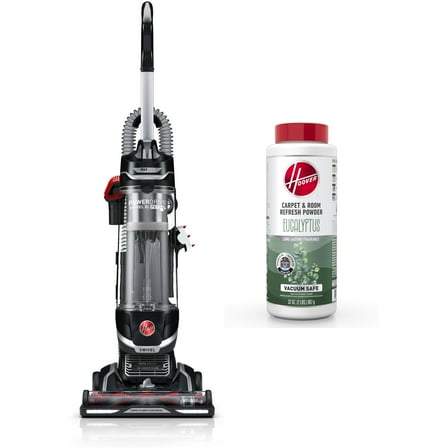 Hoover Bagless Upright Vacuum Cleaner, MAXLife Power Drive Swivel XL & Hoover Carpet & Room Refresher Eucalyptus Scent Carpet Powder