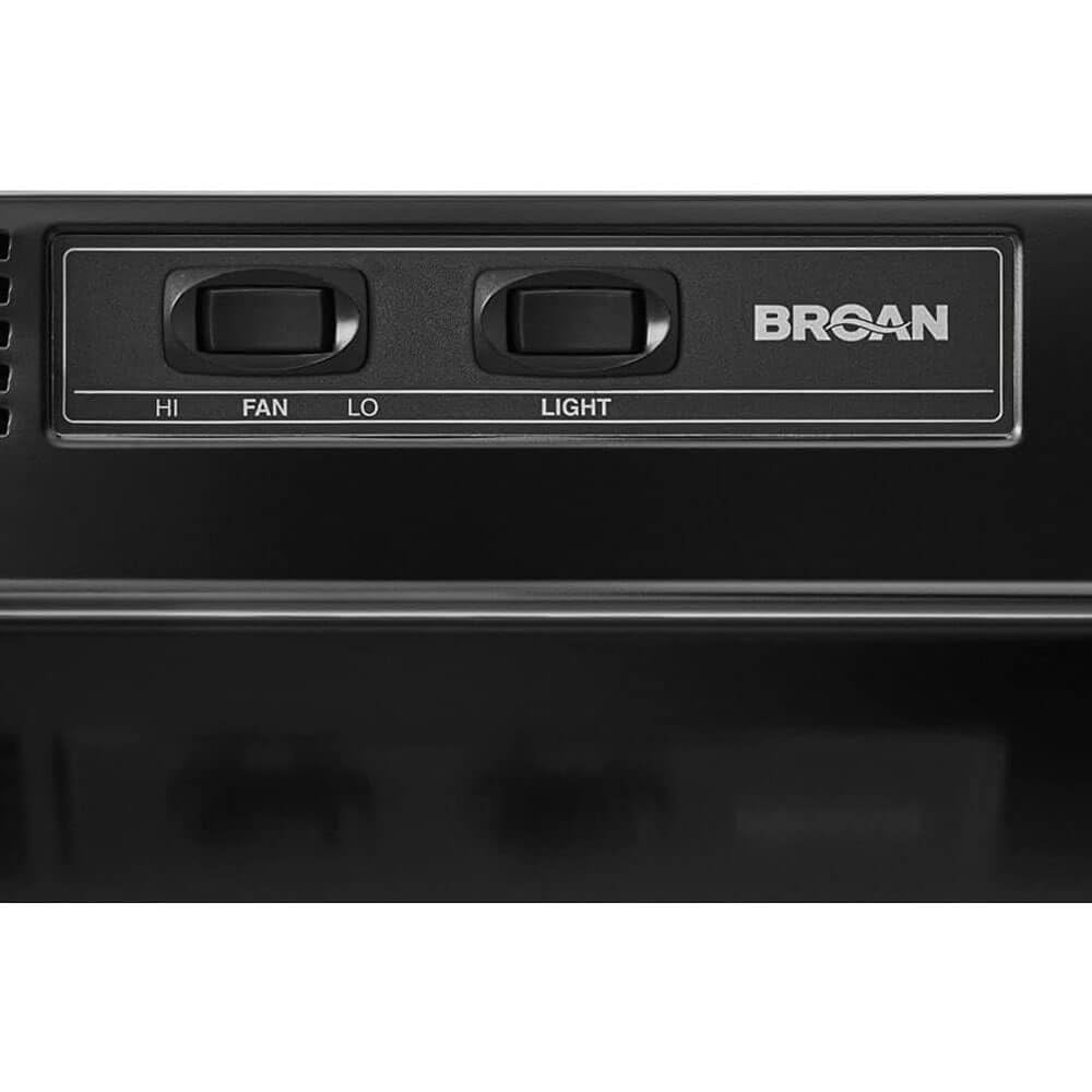 Broan-NuTone 413023 Ductless Range Hood Insert with Light, Exhaust Fan for Under Cabinet, 30-Inch, Black CA2
