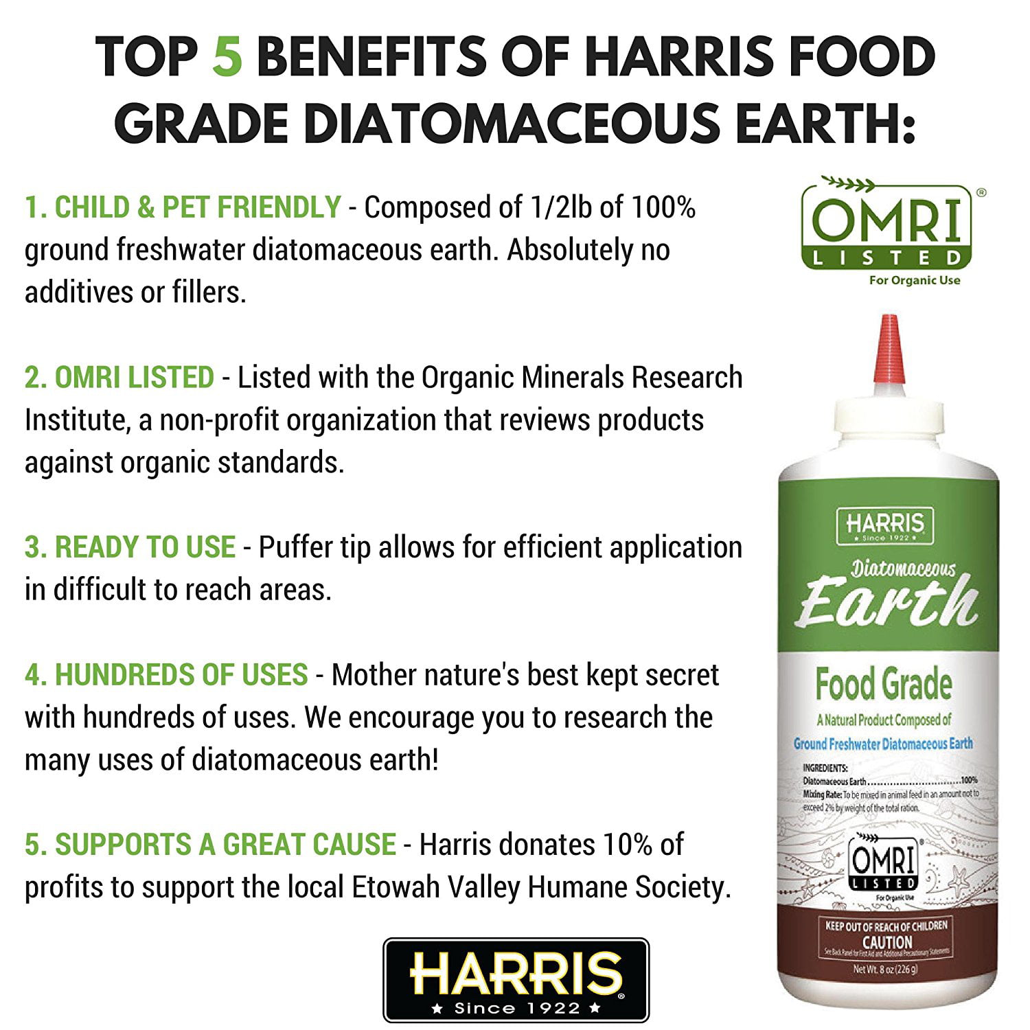 Harris Products Group Food Grade Diatomaceous Earth Mineral Supplement 4 Lb Walmart Com Walmart Com