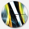 thumbnail image 1 of DesignArt Fractal Lines Yellow White Large Wall Clock, 1 of 2
