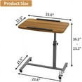 thumbnail image 3 of Adjustable Overbed Bedside Table with Wheels Rolling Laptop Tray Desk Cart Portable Mobile Sit Stand Desk Tilting Hospital Bed Table, 3 of 8