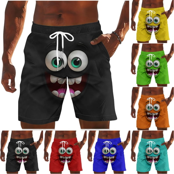 Vetsdori Mens Beach Shorts Summer Funny Dry Fit Short Pants Pocket,Swim Trunks Casual Elastic Waist Shorts for Men Ropa,Size S