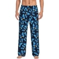 thumbnail image 1 of Balery Blue Butterfly Pantalones de pijama para hombre, pijama ultraligero, pantalón de descanso-Large, 1 of 6