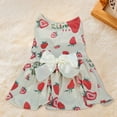 thumbnail image 3 of Summer Pet Dress - Sweet Ribbon Bowknot, Watermelon Strawberry Print, Sleeveless Two-Legged Outfit for Small Medium Dogs and Cats, 3 of 8