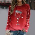 thumbnail image 2 of Fshinging Fashion Pullover Sweater Tops For Womens Merry Christmas Print O Neck Sweatshirt Round Neck Fit Pullover Tops Casual Long Sleeve Workout Shirts Loose Blouse, 2 of 6