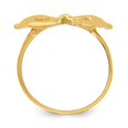 thumbnail image 6 of Auriga Fine Jewelry 14K Yellow Gold Polished Dolphins Heart Ring Size 7 for Women, 6 of 6