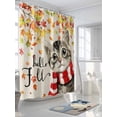 thumbnail image 3 of Fsddascl Fall Shower Curtain Set - Small 36" x 72" Washable Bathtub Curtain with 12 Hooks, Thanksgiving Autumn Cat Leaves Retro Maple Leaf Vintage Waterproof Fabric Stall Shower Curtains for Bathroom, 3 of 6