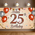 thumbnail image 6 of Glittery 25th Birthday Banner with Balloons Stars Background Party Decoration Photography Props for Birthday Party Celebration Event Decor Backdrop, 6 of 8