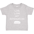 thumbnail image 3 of Inktastic Live Love Sandwiches Boys or Girls Toddler T-Shirt, 3 of 5
