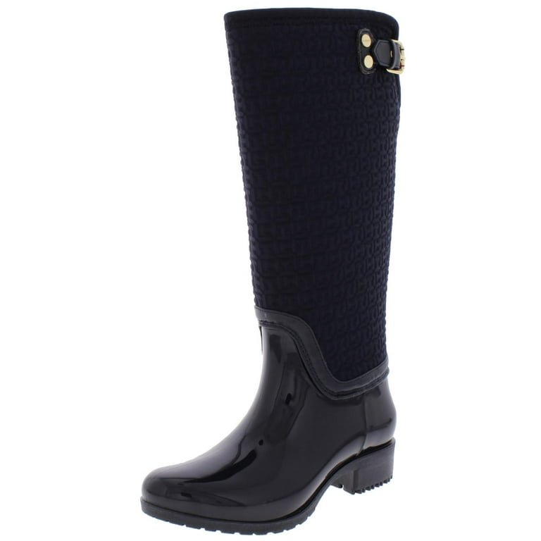 Tommy Hilfiger Womens Fhibe Rubber Mixed Media Rain Boots