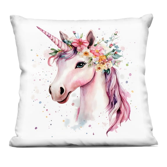 Stupell Industries Majestic Unicorn Modern Splatter Decorative Printed Throw Pillow design by Creative Studio, 18 x 7 x 18