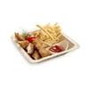 Square Natural Bamboo Leaf Salad Plate - 7" x 1 1/2" x 7" - 50 count box