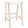 thumbnail image 6 of SAFAVIEH Abreu Modern Style Rectangle Barstool, Cognac/Natural (20 in. W x 18.5 in. D x 30 in. H), 6 of 8