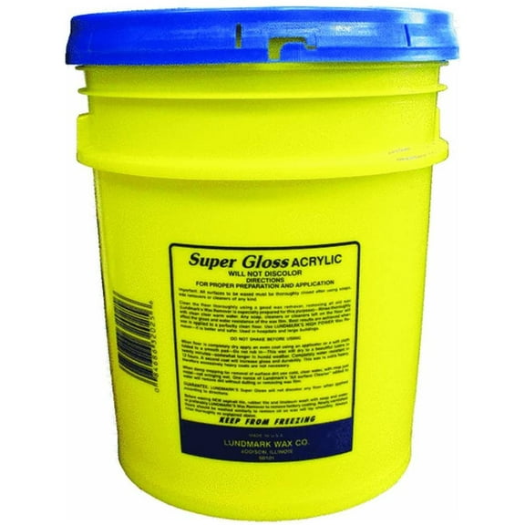 Lundmark Super Gloss Acrylic, Extra Heavy-Duty Hard Finish Floor Wax, 5-Gallon, 3202G05