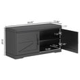 thumbnail image 2 of Shoe Storage Bench Entryway - 2 Tier Farmhouse Shoe Cabinet w/ Cushion - Black - 39.37"W x 13.78"D, 2 of 6