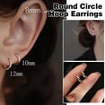 thumbnail image 2 of SSKFHGI 81012mm Small Hinged Hoop Huggie Ear Earrings Women Men, 2 of 8