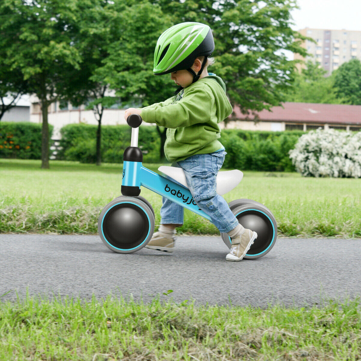 Babyjoy 4 Wheels Baby Balance Bike Children Walker No-Pedal Toddler Toys Rides Blue - image 2 of 10