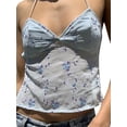 thumbnail image 2 of Women Summer Halterneck Tops Casual Floral Embroidery Bandage Backless Crop Tops Streetwear, 2 of 9