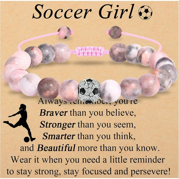 Soccer Gifts Soccer Bracelets for Daughter, Friend, Niece, Granddaughter, Birthday/Christmas/Thanksgiving Gifts