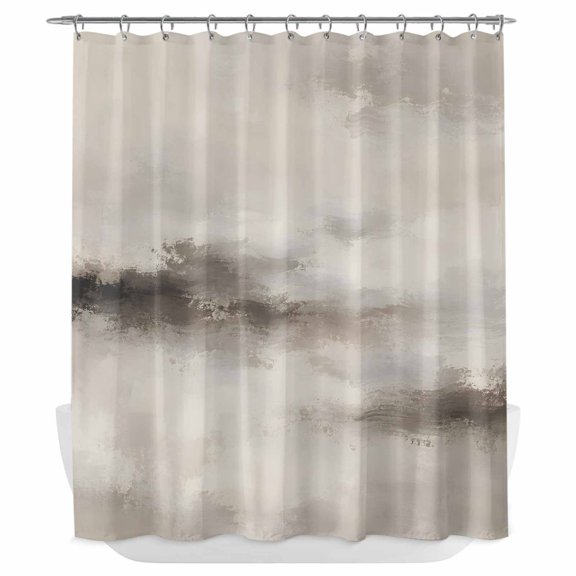 Grey Brown Shower Curtain - Water Repellent Fabric Shower Curtains Washable, Retro Country Abstract Ombre Aesthetic Decorative Polyester Cloth Bathroom Curtains Modern Bath Decor 72"x84"