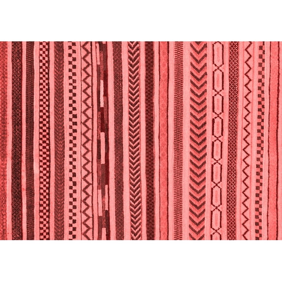Ahgly Company Machine Washable Indoor Rectangle Abstract Red Modern Area Rugs, 8' x 12'