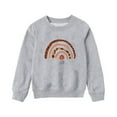 thumbnail image 5 of Penkiiy Mommy and me Matching Outfits Mama Mini Rainbow Print Pullover Long Sleeve Shirt Tops Fall Clothes Orange 6-7 Years, 5 of 5