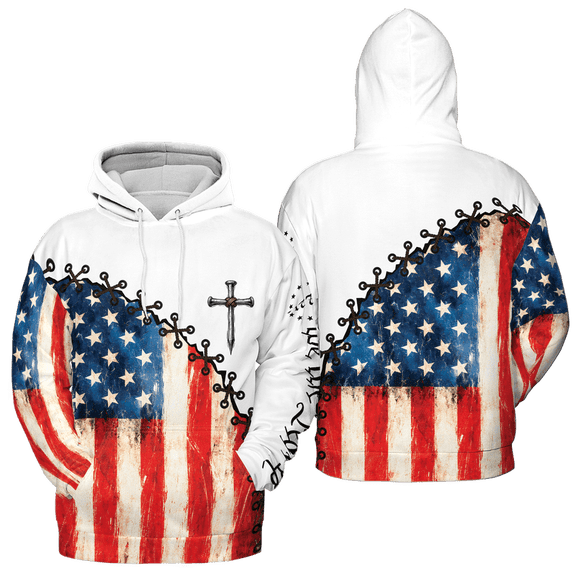 Lotusprinthandmade 250th America Anniversary National Flag Hoodie 3D Multicolor (S)