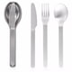 thumbnail image 1 of Cateissary Sistema portátil del utensilio del acero inoxidable 3pcs para el viaje que acampa y que camina el sistema del utensilio del acero, 1 of 6