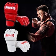 Half-Finger Boxing Gloves with Adjustable Wrist Support for MMA Training