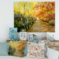 thumbnail image 2 of Designart ' Path Through The Autumn Woods Along River ' Traditional Canvas Wall Art Print, 2 of 4
