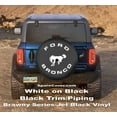 thumbnail image 2 of Brawny Bronco - 35-in w/Camera - US Made SpareCover® - White Print with black trim - Brawny Series - Heavy Vinyl Denim Texture - High Endurance Spare Tire Cover, 2 of 8