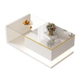 thumbnail image 2 of 35.4 inch Long Coffee Table, High-Gloss White. Side Tables, Coffee Tables with Glass and LED Effect, 2 of 23