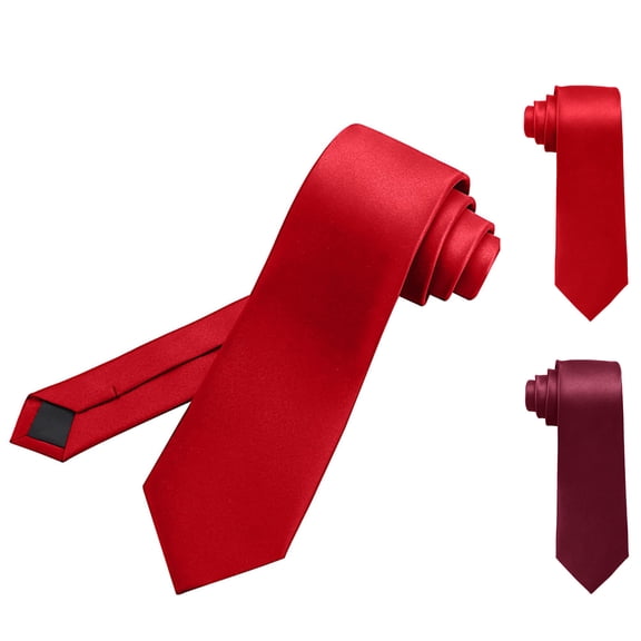 YAYUBA Men's Ties Solid Pure Color Plain Neckties Formal Black Ties For Men
