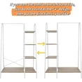 thumbnail image 4 of Metal Clothes Closet Rack, Clothing Rack for Hanging Clothes White Heavy Duty Garment Rack with 5 Wood Shelves Freestanding Portable Closet Organizer for Bedroom/Entryway/Boutiques, 4 of 15