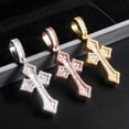 thumbnail image 3 of Cross Pendant. 925 silver, D-color VVS moissanite, fully inlaid with sterling silver. A hip-hop trendy necklace accessory that outshines a diamond tester., 3 of 11