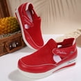thumbnail image 4 of CHWshoes Shoes For Women Sneakers Slip Ons Canvas Shoes Fashion Casual Summer Low Top Platform Walking Flats Loafers，Red Size 38, 4 of 8