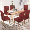 thumbnail image 4 of 4Pcs Christmas Plaid Chair Covers Set - Stretch Elastic Edge, Removable Red Chair Protectors, Suitable for Dining Room/Kitchen Chairs, 4 of 6