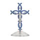 thumbnail image 1 of Estatuilla de Cruz de Pie Gloria Escultura Religiosa de Jesús Azul Plateado, 1 of 9
