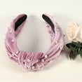 thumbnail image 7 of Unique Bargains Velvet Hair Headband Faux Pearl Knotted Headband for Women Girl Pink 6.69"x4.72"x1.38" Wide Headband, 7 of 7