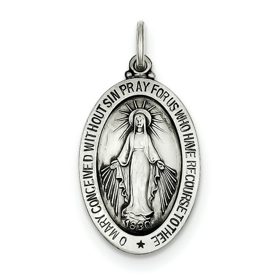 Sterling Silver Antiqued Miraculous Medal
