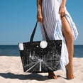 thumbnail image 5 of Kdxio Futuristic Moonlit Cityscape for Beach Bag for Women Large Beach Tote Bag Waterproof Sandproof Swim Bag with Zipper Pockets Beach Vacation Travel, 5 of 6
