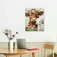thumbnail image 2 of Autua Cow Calf Flowers Canvas Wall Art for Living Room Bedroom Office 12x16 in, 2 of 5