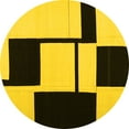 thumbnail image 1 of Ahgly Company Indoor Round Abstract Yellow Contemporary Area Rugs, 6' Round, 1 of 4