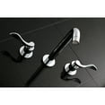 thumbnail image 2 of Kingston Brass KS8021DFL NuWave Two-Handle Wall Mount Roman Tub Faucet, Polished Chrome, 2 of 7